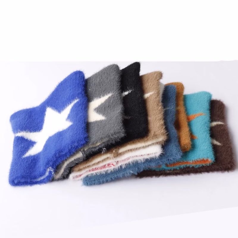 ins niche devil cat ear star knitted hat women show face small autumn and winter new street hot girl Y2K bag head hat trend