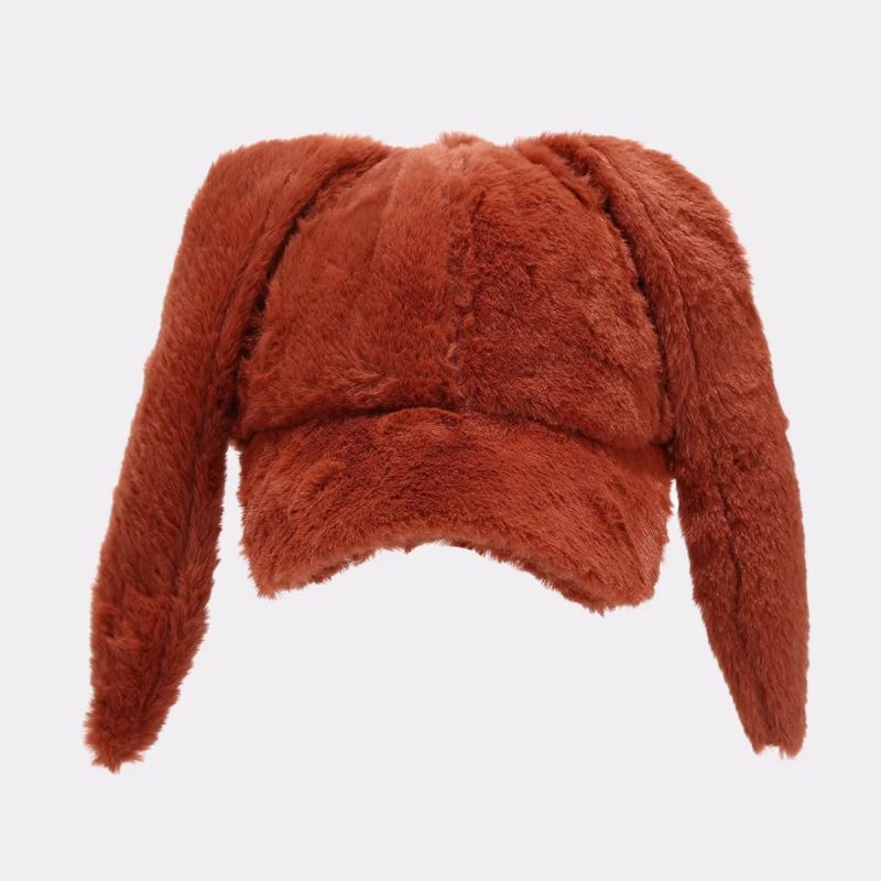 College style autumn and winter warm cute rabbit ear baseball cap fashion outdoor thickened solid color casual plush duck tongue cap6 - Image 5