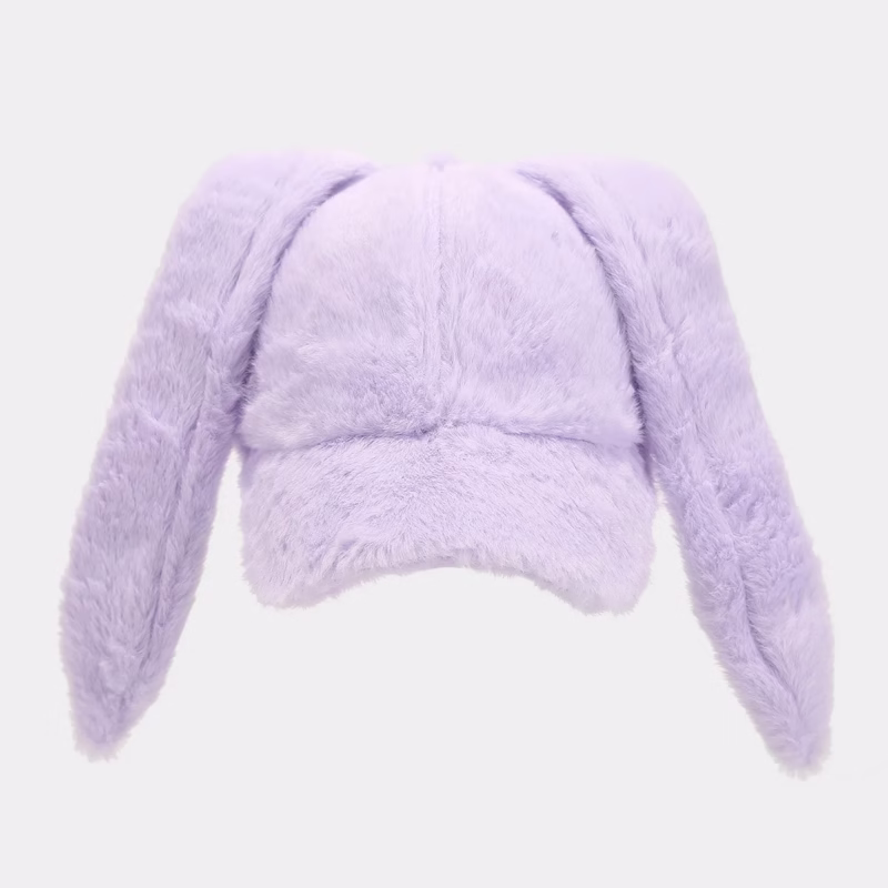 College style autumn and winter warm cute rabbit ear baseball cap fashion outdoor thickened solid color casual plush duck tongue cap6 - Image 6