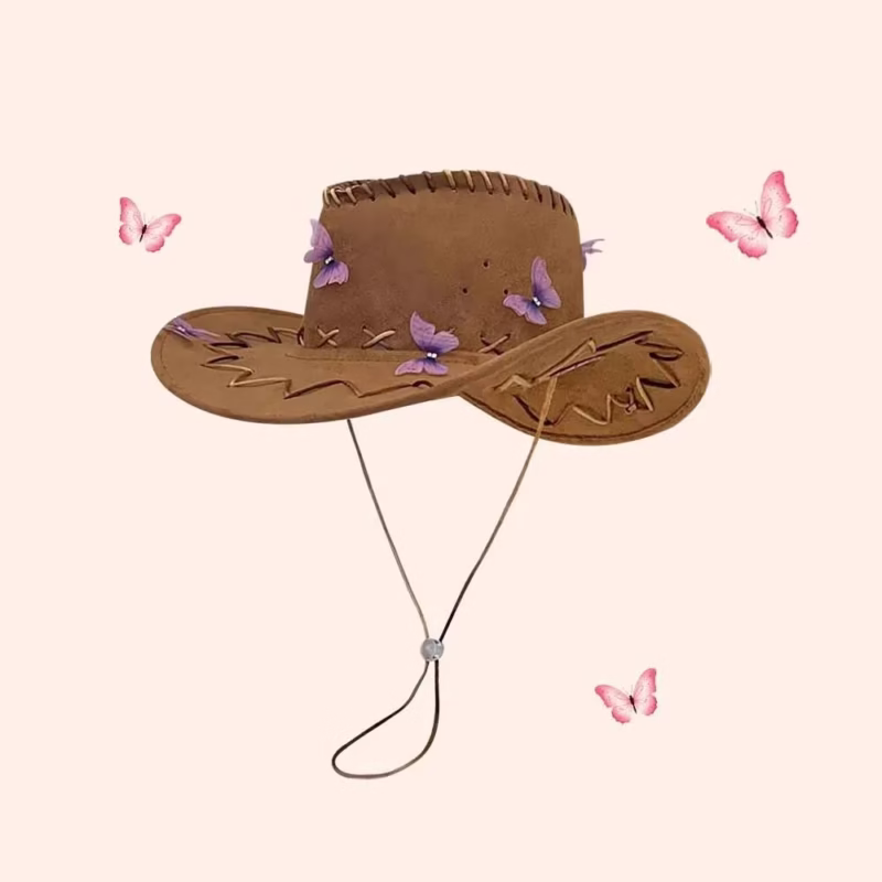 American retro western cowboy hat women's summer hot girl style seaside sunshade sun protection hat large brim knight mountaineering hat - Image 5