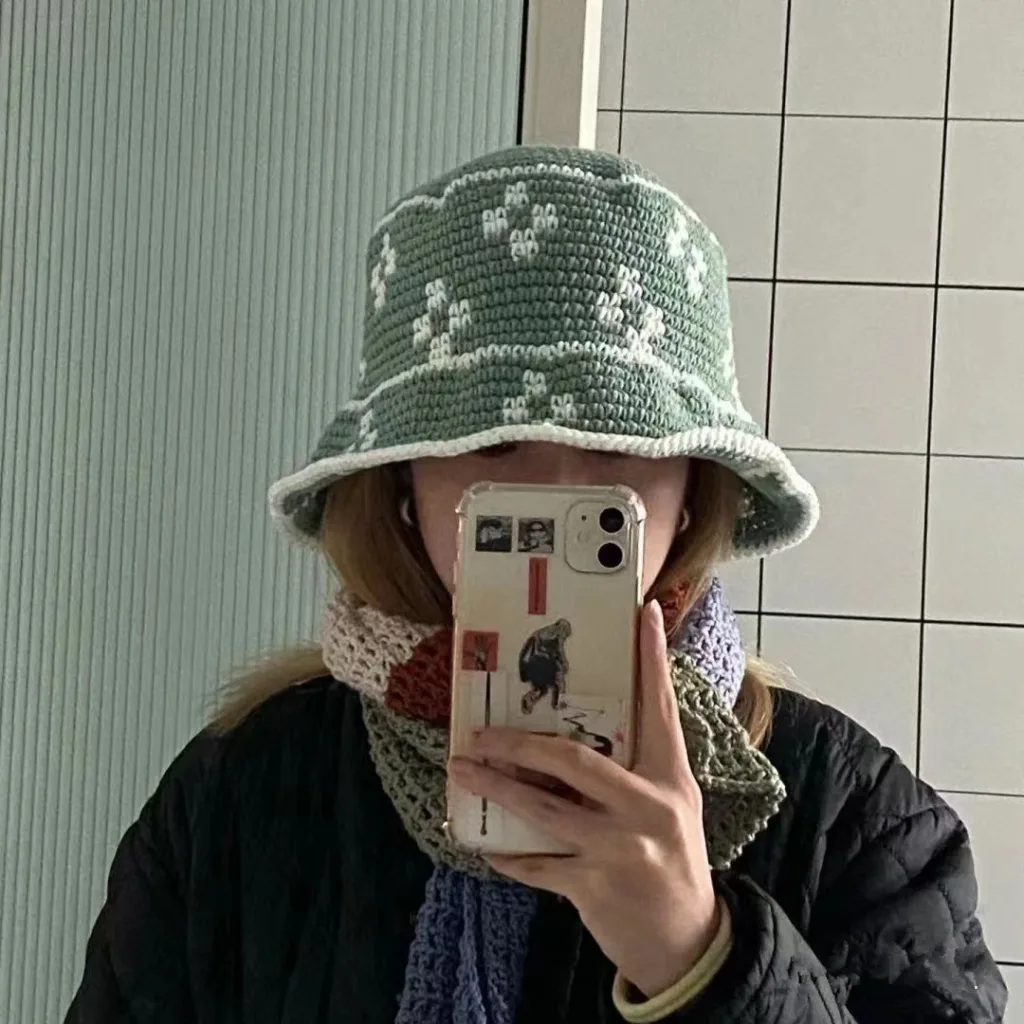 Japanese hand-made small flower crochet fisherman hat summer temperament versatile thin bucket hat basin hat sun hat
