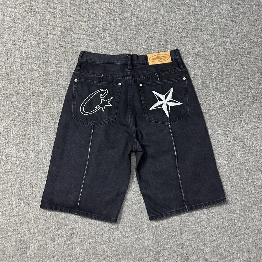Cortez Alcatraz jeans new star embroidery American high street retro old casual five-point pants trend - Image 3