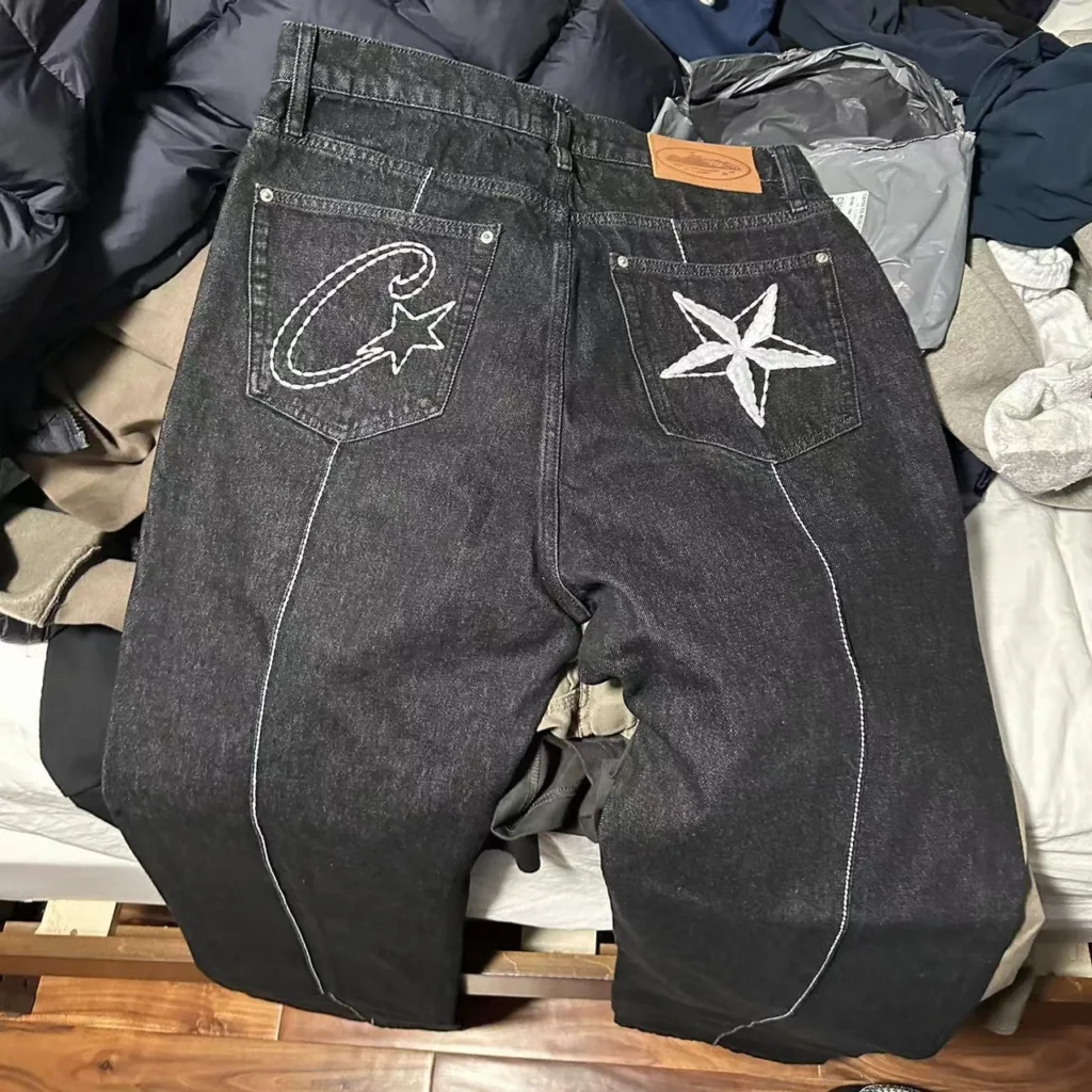 Cortez Alcatraz jeans new star embroidery American high street retro old casual five-point pants trend - Image 10