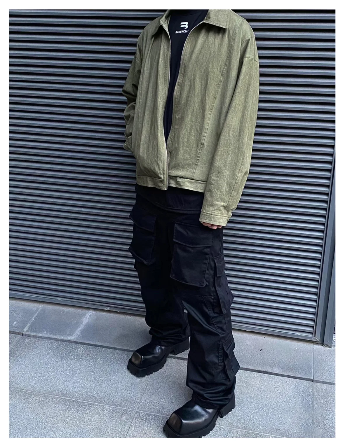 Super good-looking army green retro old crackproof splashproof windproof casual niche high-end silhouette jacket men's and women's jacket - Image 9