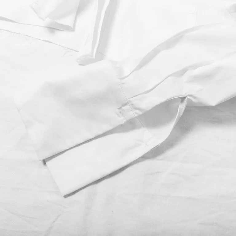 European and American 2024 summer new cotton short long-sleeved design niche white shirt temperament foreign trade top women's clothing - Image 12
