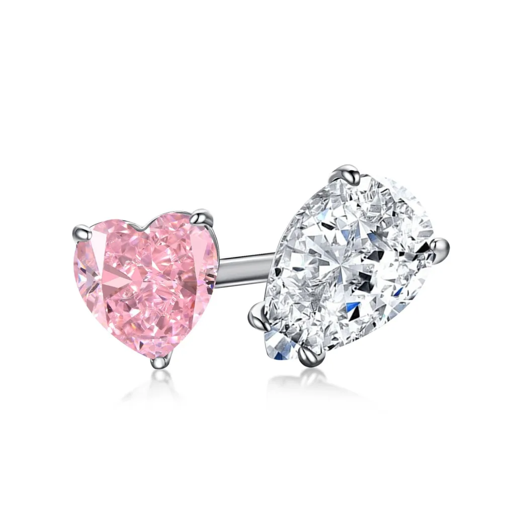 S925 sterling silver ring for women light luxury pink high carbon diamond - Image 14