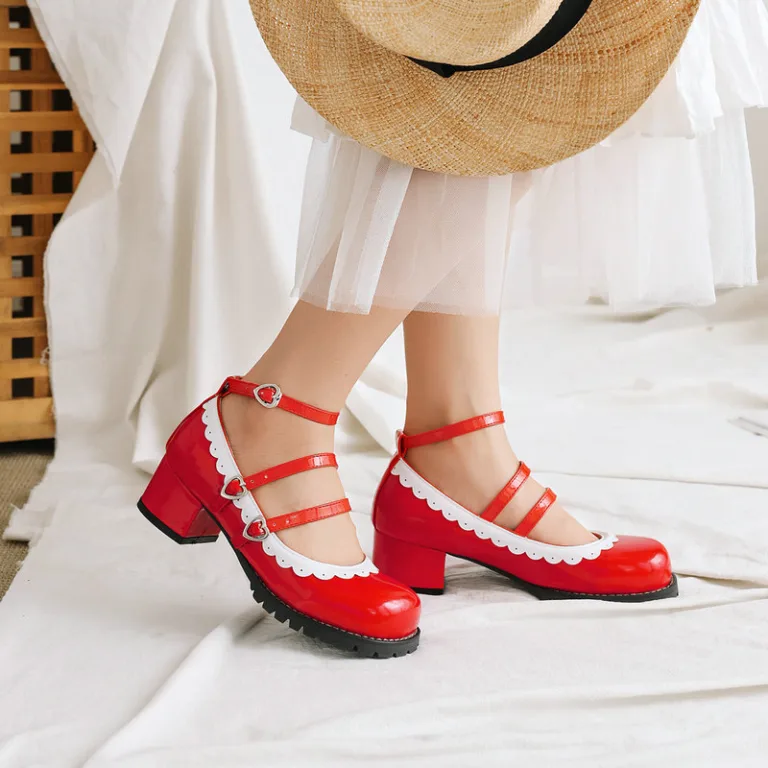 Japanese small leather shoes women's British style retro shallow Mary Jane shoes Lolita thick heel black round toe uniform shoes - Image 10