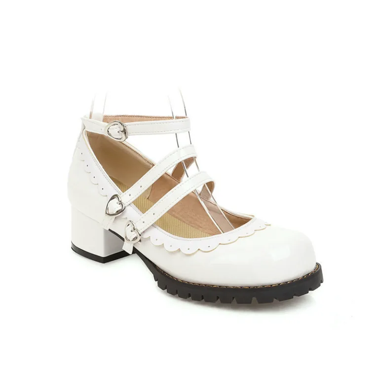 Japanese small leather shoes women's British style retro shallow Mary Jane shoes Lolita thick heel black round toe uniform shoes - Image 5