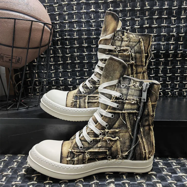 Guangzhou rricowees spring and summer sail rag high-top wear-resistant breathable couple casual daily round toe men's board shoes