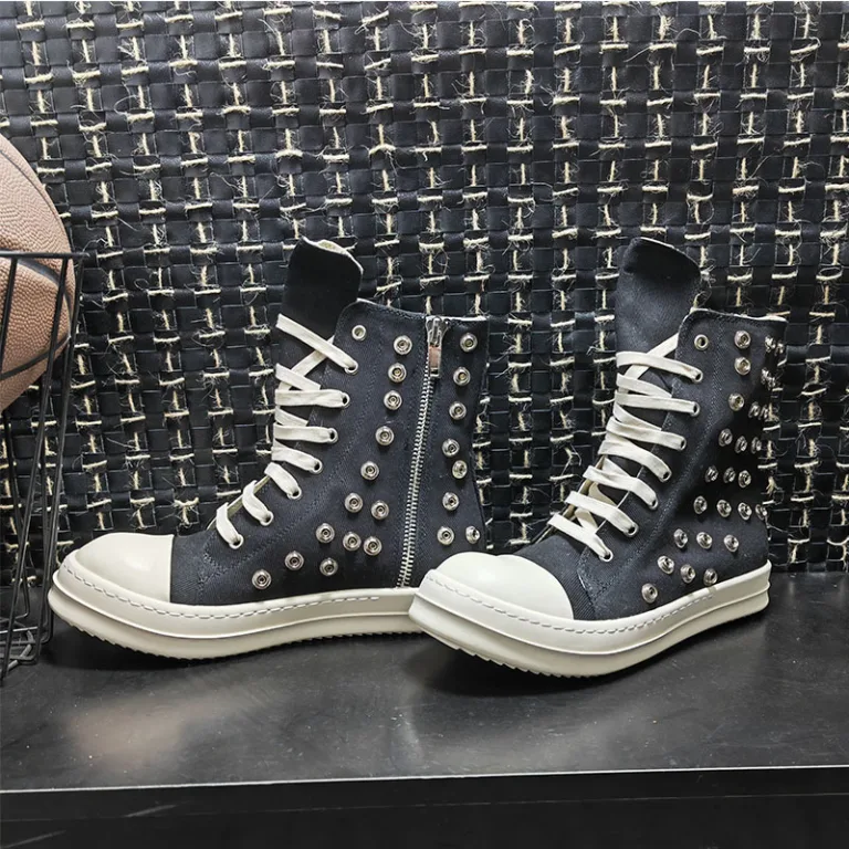 Guangzhou 2024 European and American men's shoes rricowees thick sole height-increasing high-top canvas shoes casual large size 48 board shoes trend - Image 4