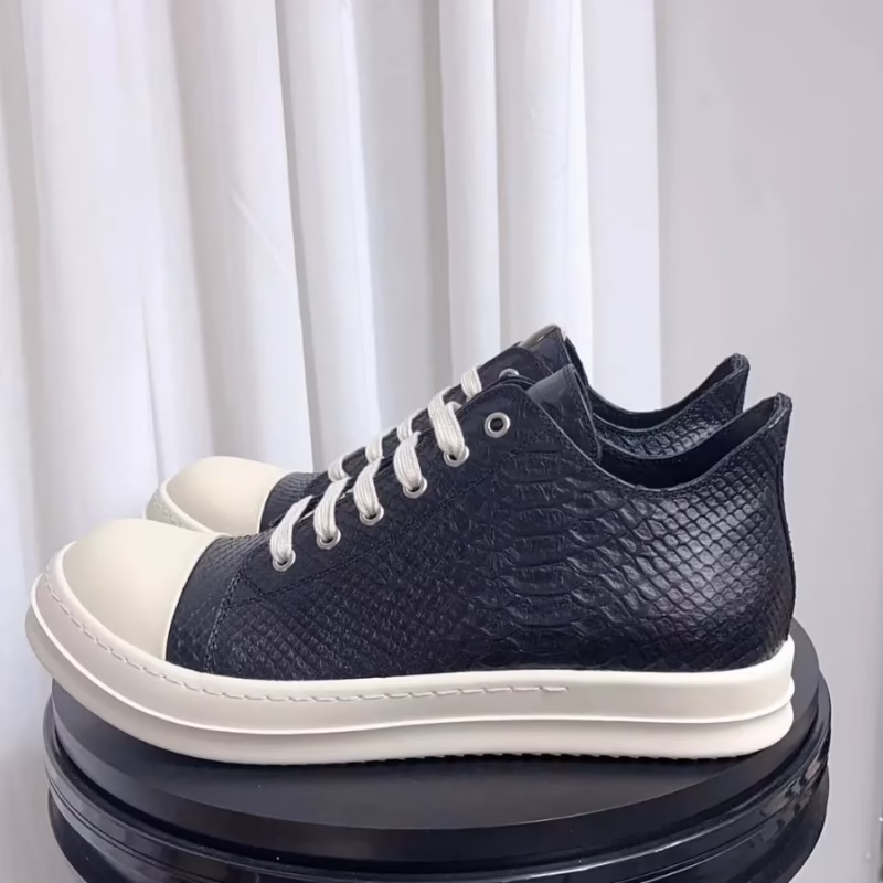 Guangzhou Rric Owees low-top shoes men's and women's couple casual board shoes source manufacturer snake-print leather fashion shoes - Image 2