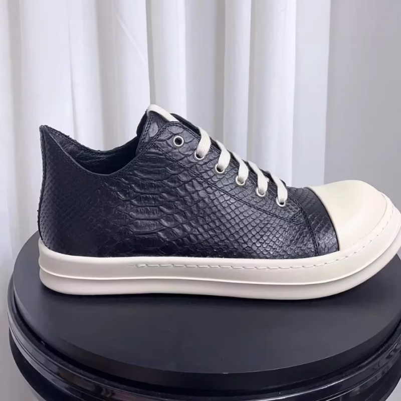 Guangzhou Rric Owees low-top shoes men's and women's couple casual board shoes source manufacturer snake-print leather fashion shoes - Image 3