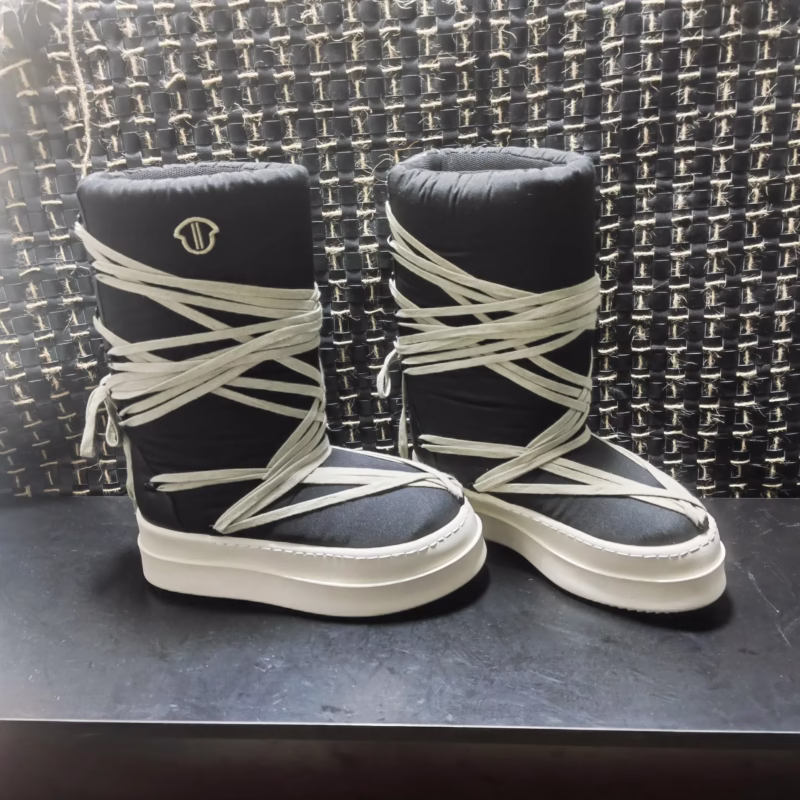 Ro shoes, masked snow boots, winter down, cold-proof, waterproof, thick-soled boots, creative fashion, crazy strap, dark fashion shoes - Image 3