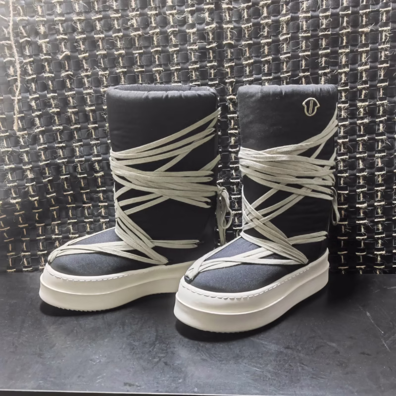 Ro shoes, masked snow boots, winter down, cold-proof, waterproof, thick-soled boots, creative fashion, crazy strap, dark fashion shoes - Image 2