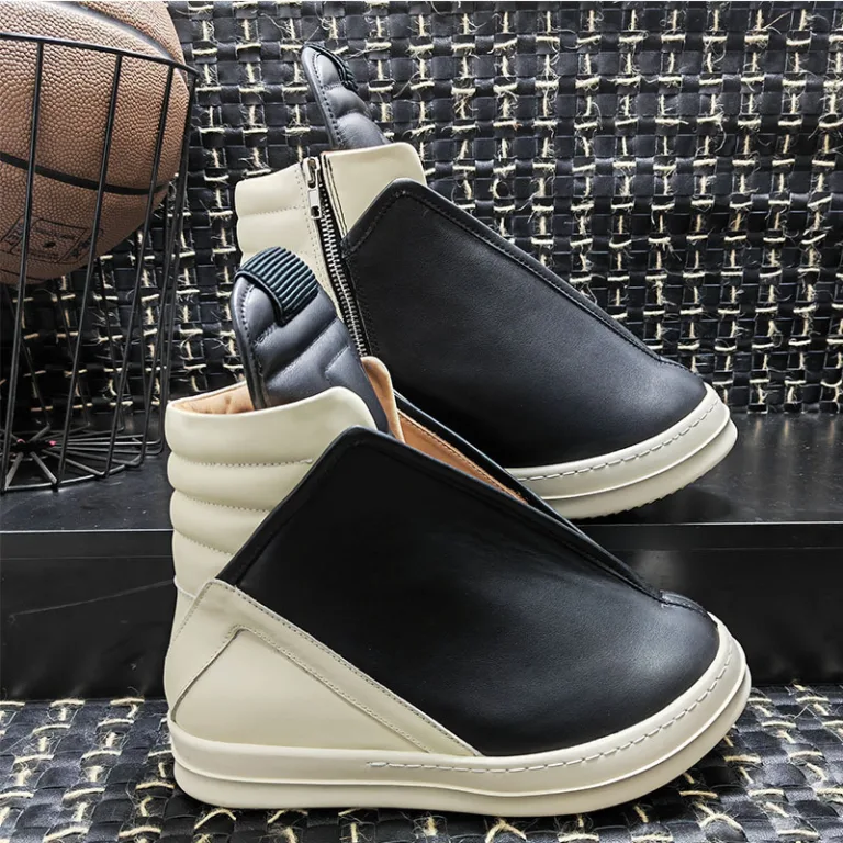 2022 Autumn RO inverted triangle high-top shoes classic colour genuine leather high street European and American fashion shoes thick-soled large airplane shoes - Image 3