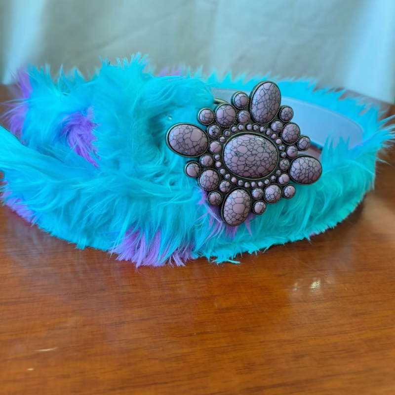 Cross-border hot girl popular fur belt fashion personality imitation fur women's plush belt hot-selling new products - Image 6