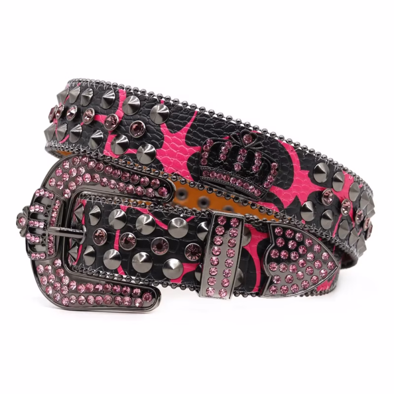 Zhenhao belt men's and women's retro alloy pin buckle new printed leather belt hip-hop style trend personality - Image 4