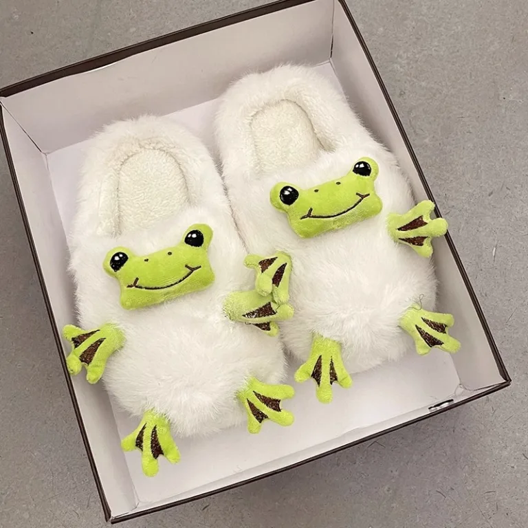 Cute cartoon furry slippers women's outerwear 2024 autumn and winter new thick-soled stepping on shit Internet celebrity indoor home cotton slippers - Image 8