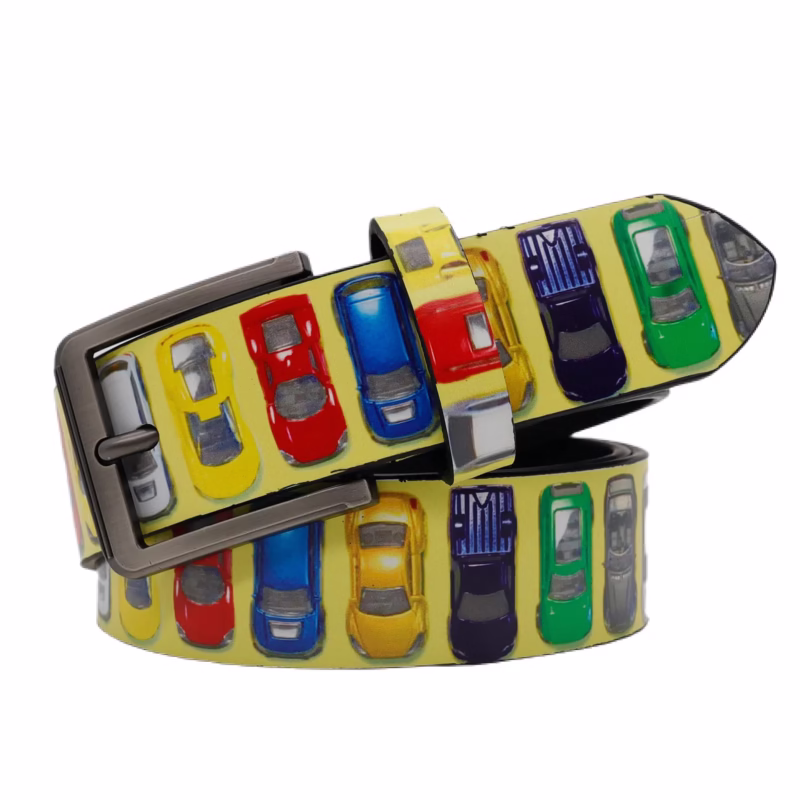 Cross-border belt women's fashion punk personality trend decoration printed belt men's alloy pin buckle high-end belt men