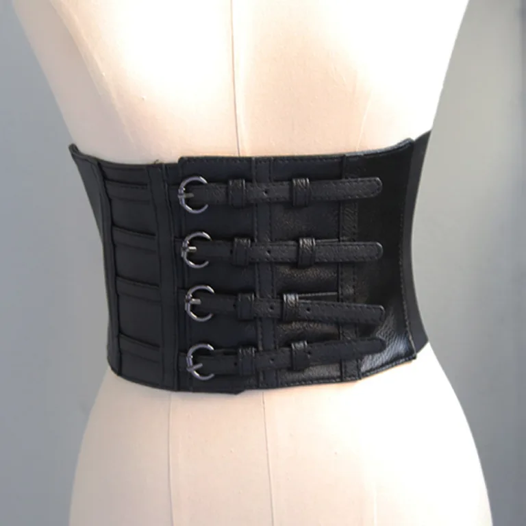 European and American street photography fashion strap waist seal decoration black ins punk style suspender with suit belt women's waistband