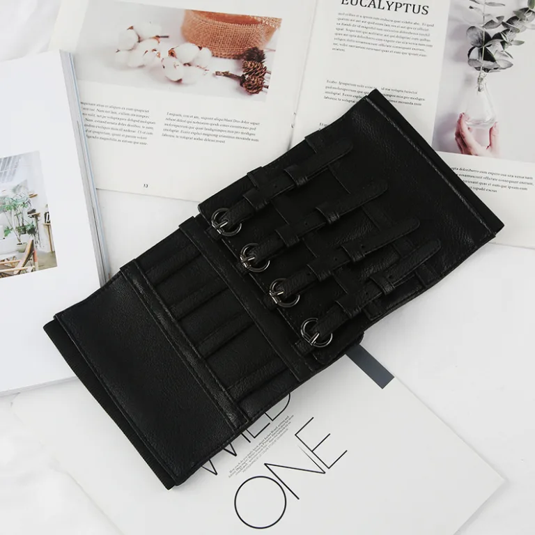 European and American street photography fashion strap waist seal decoration black ins punk style suspender with suit belt women's waistband - Image 2
