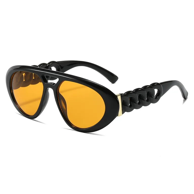 2024 Cross-border Amazon Hot Selling Double Beam Aviator Sunglasses Personalized thick chain fashion sunglasses