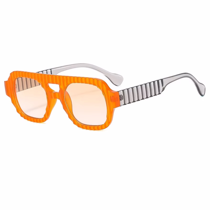 Vertical stripe double beam retro sunglasses women's European and American cross-border high-end ins sunglasses sunscreen fashionable sunglasses - Image 9