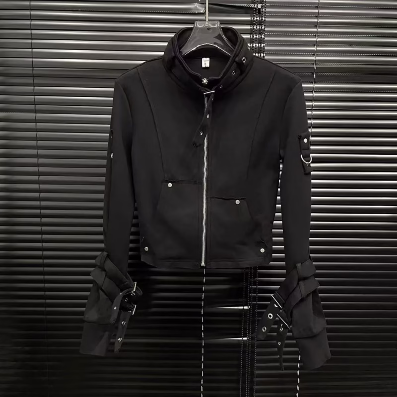 A very designed, niche double-ended zipper slim shirt 2025 new versatile long-sleeved base suit - Image 6