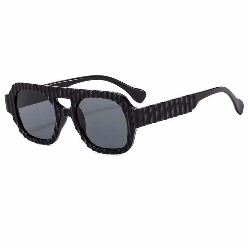 Vertical stripe double beam retro sunglasses women's European and American cross-border high-end ins sunglasses sunscreen fashionable sunglasses - Image 10