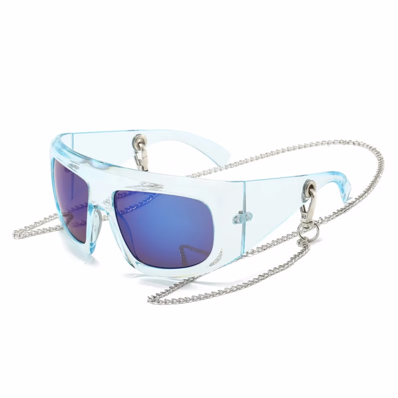 2024 New Big Frame Fashion Y2K Sunglasses Men's European and American Foreign Trade Cross-border Sunglasses Women's Glasses with Chains - Image 8