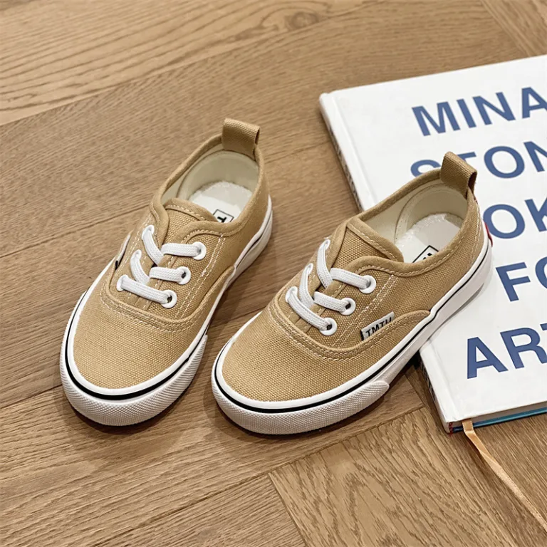 Children's canvas shoes 2025 spring new small, medium and large men's and women's board shoes for students with slips of the feet running soft soled casual shoes - Image 3