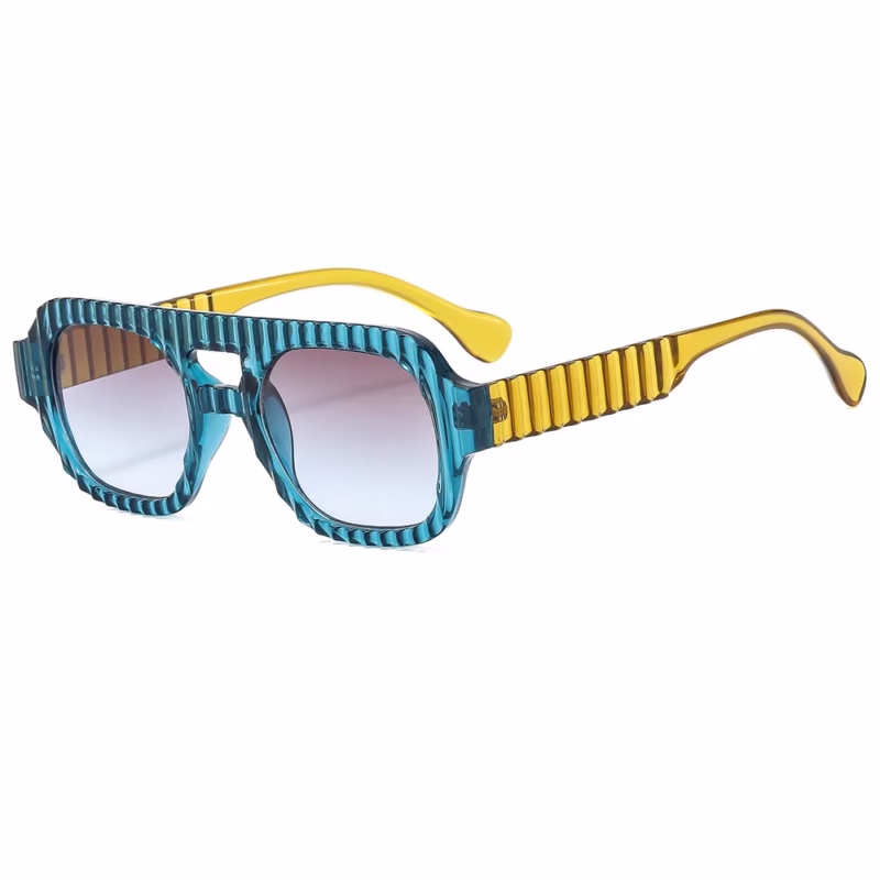 Vertical stripe double beam retro sunglasses women's European and American cross-border high-end ins sunglasses sunscreen fashionable sunglasses - Image 2