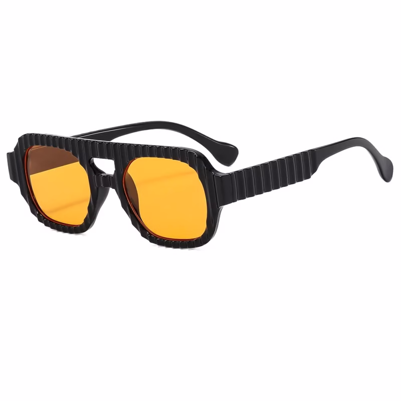 Vertical stripe double beam retro sunglasses women's European and American cross-border high-end ins sunglasses sunscreen fashionable sunglasses
