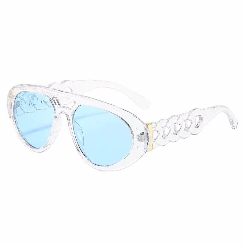 2024 Cross-border Amazon Hot Selling Double Beam Aviator Sunglasses Personalized thick chain fashion sunglasses - Image 5