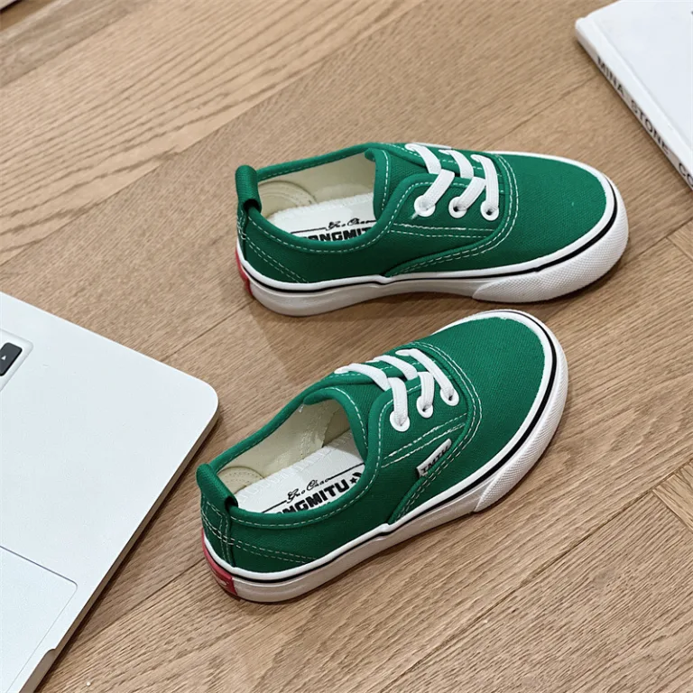Children's canvas shoes 2025 spring new small, medium and large men's and women's board shoes for students with slips of the feet running soft soled casual shoes - Image 5