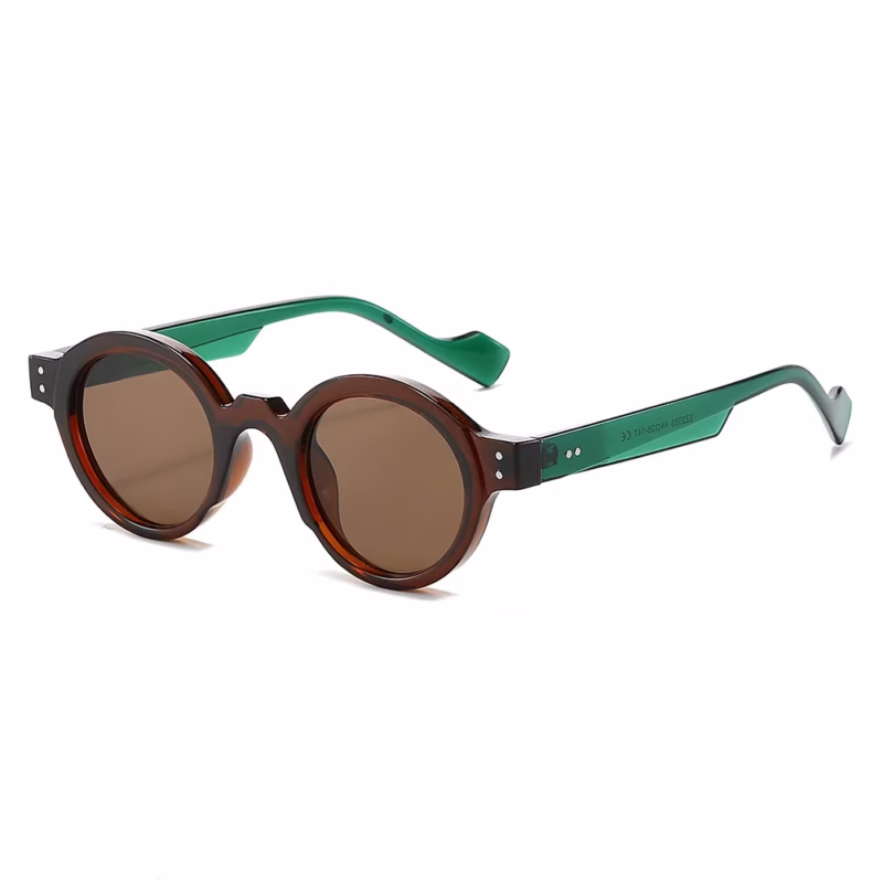 2023 Cross-border European and American Personality American Round Frame Sunglasses Men's and Women's Steampunk Small Frame Versatile Glasses - Image 5