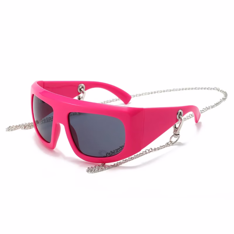 2024 New Big Frame Fashion Y2K Sunglasses Men's European and American Foreign Trade Cross-border Sunglasses Women's Glasses with Chains - Image 4