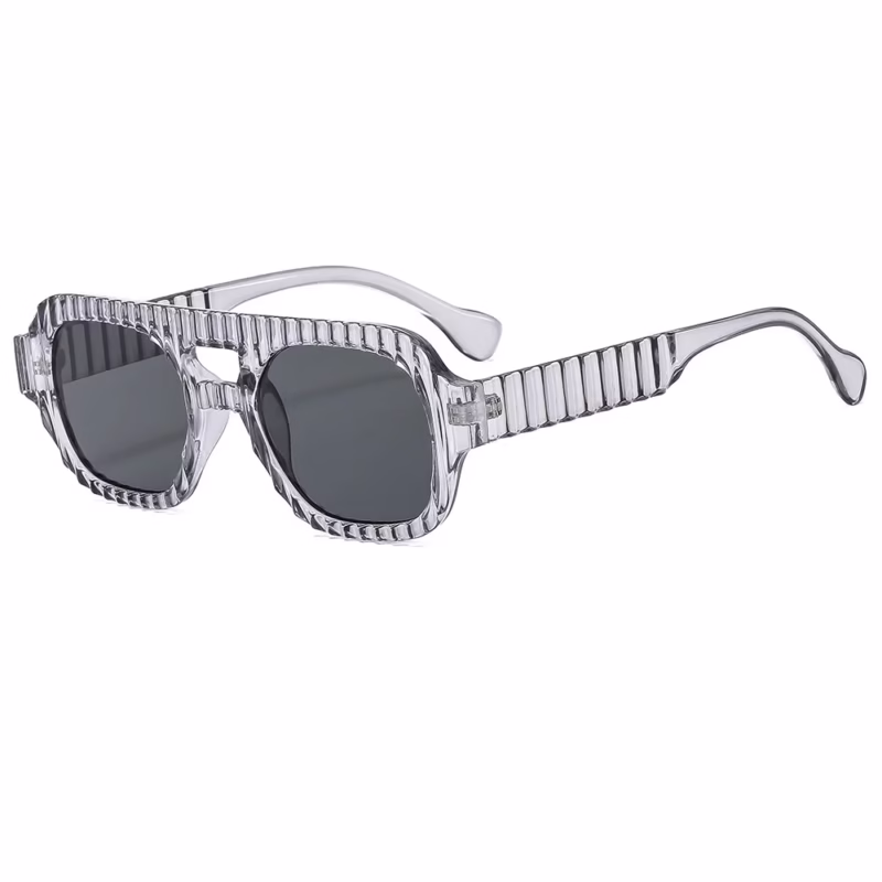 Vertical stripe double beam retro sunglasses women's European and American cross-border high-end ins sunglasses sunscreen fashionable sunglasses - Image 7
