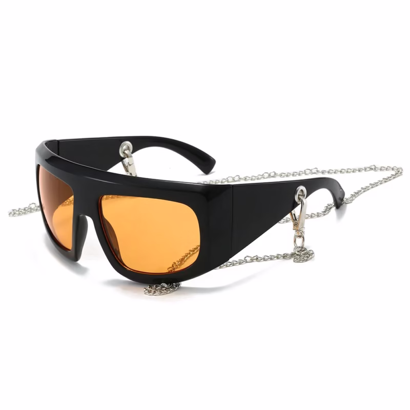 2024 New Big Frame Fashion Y2K Sunglasses Men's European and American Foreign Trade Cross-border Sunglasses Women's Glasses with Chains - Image 6