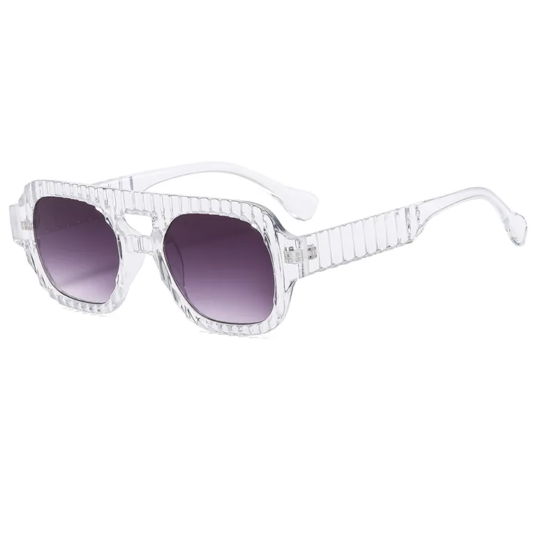 Vertical stripe double beam retro sunglasses women's European and American cross-border high-end ins sunglasses sunscreen fashionable sunglasses - Image 5