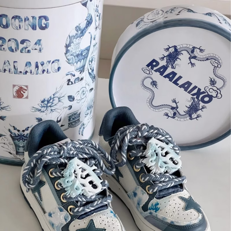RAALAIXO Year of the Dragon Limited Star Sneakers National Tide Autumn and Winter New Comfortable and Versatile Sneakers for Male and Female Stars with the Same Style