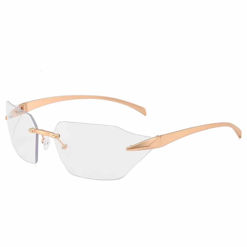 2023 cross-border new frameless sunglasses European and American personalised simple men's and women's bent-piece fashion trend sunglasses - Image 11