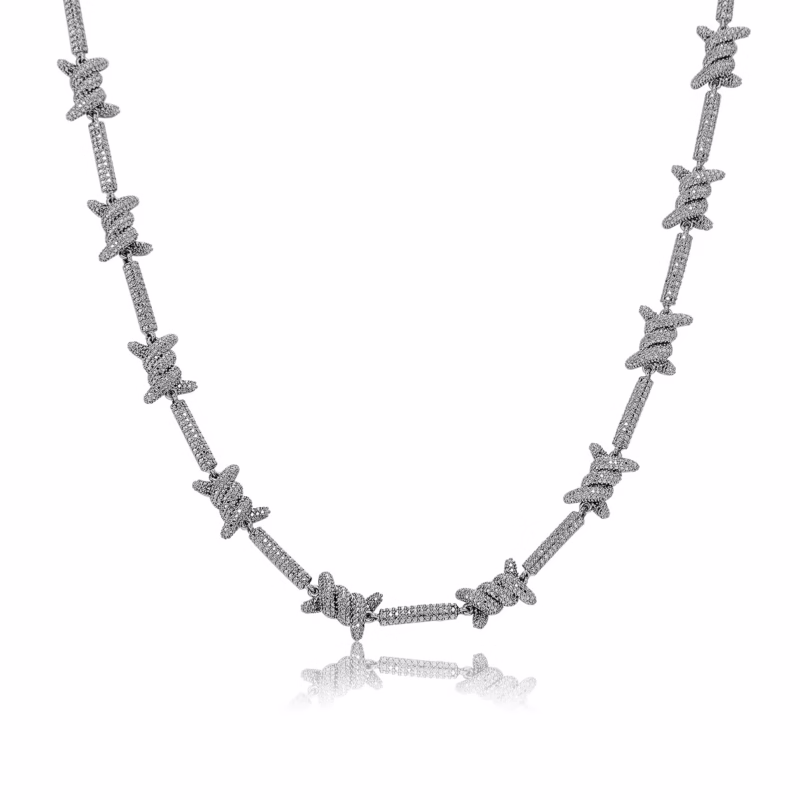 Amazon European and American hip-hop high-quality wire thorn chain cross-border necklace bracelet men's and women's versatile personalized jewelry - Image 4