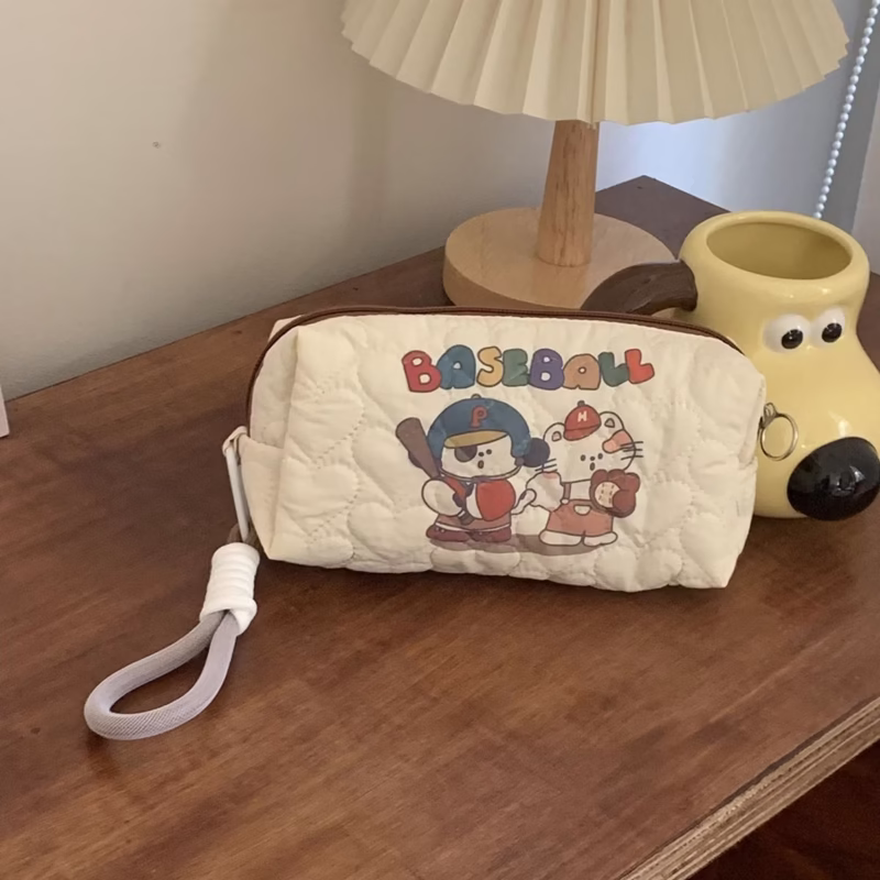 2023 new large-capacity student pen bag portable puppy printed makeup bag cartoon casual storage makeup bag - Image 5