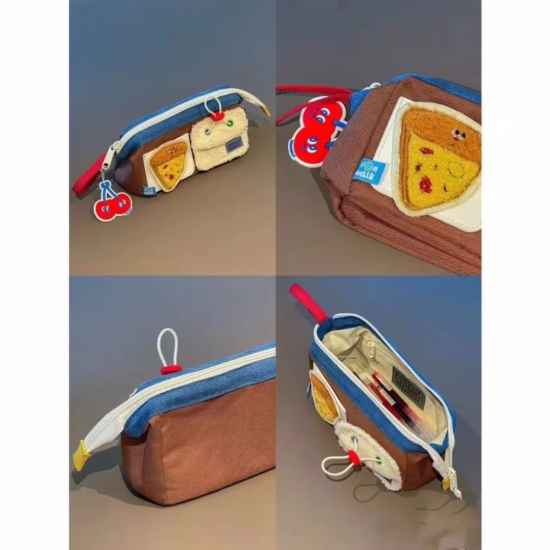 Bear Burger Original Personality Bear Food Pen Bag Cute ins Best Friend Stationery Zipper Pen Box