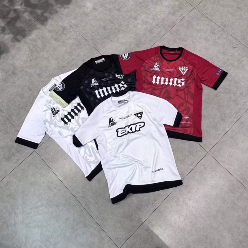 Apeshit jersey short sleeve t-shirt athleisure embroidery label European and American stars jersey hip hop rap street trend - Image 8