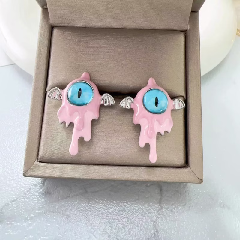 Personalized Color Eyes Clavicle Chain Earrings Women Bohemian Color Retro Devil Eye Women's Necklace Earrings - Image 6
