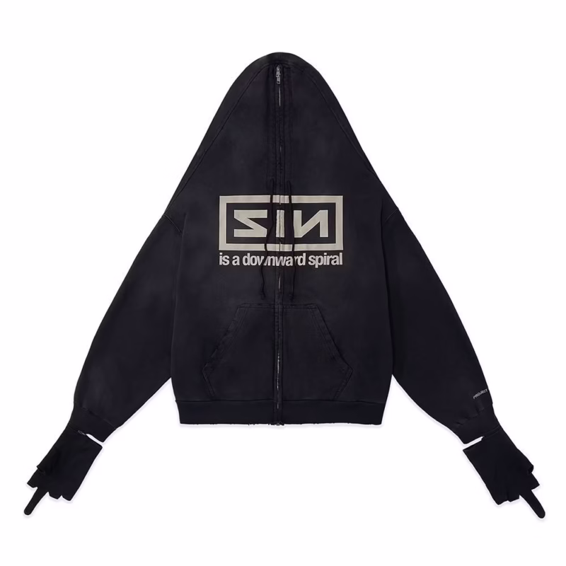 PROJECT G/R DISTRESSED BAND GLOVE ZIP-UP SWEATSHIRT OFFSET