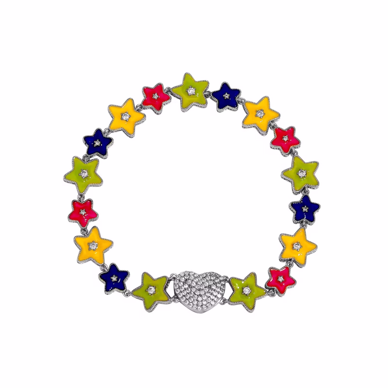 Jin'ao's new dopamine jewelry luminous dripping oil five-pointed star bracelet women's personalized hand jewelry ins niche design - Image 2