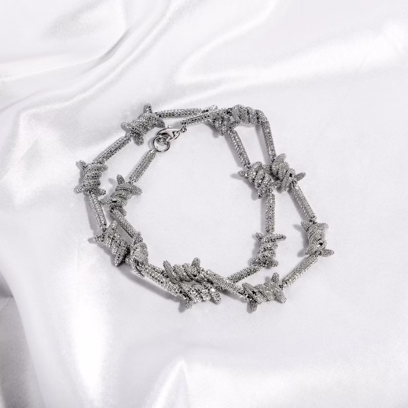 Amazon European and American hip-hop high-quality wire thorn chain cross-border necklace bracelet men's and women's versatile personalized jewelry - Image 7